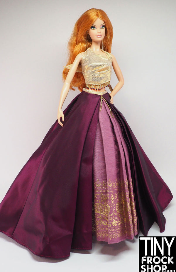 Barbie® Katiana Jimenex Designer Spotlight Gold Top with Magenta Skirt Set