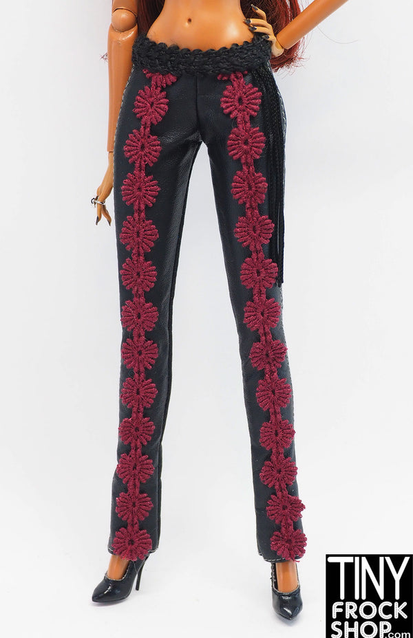 Barbie® Shakira Columbia Concert Superstar Black Pants with Burgundy Trim