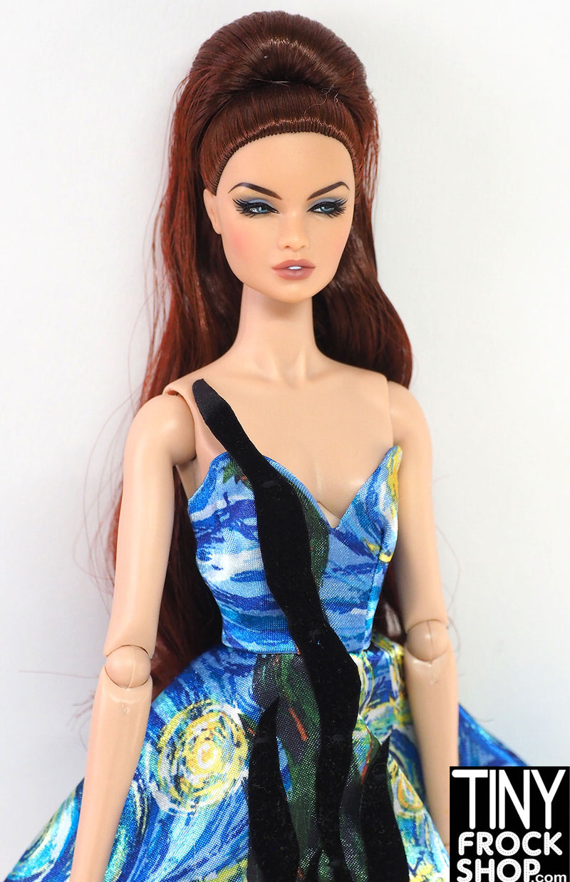 Barbie® Vincent Van Gogh Starry Night Printed Satin Dress