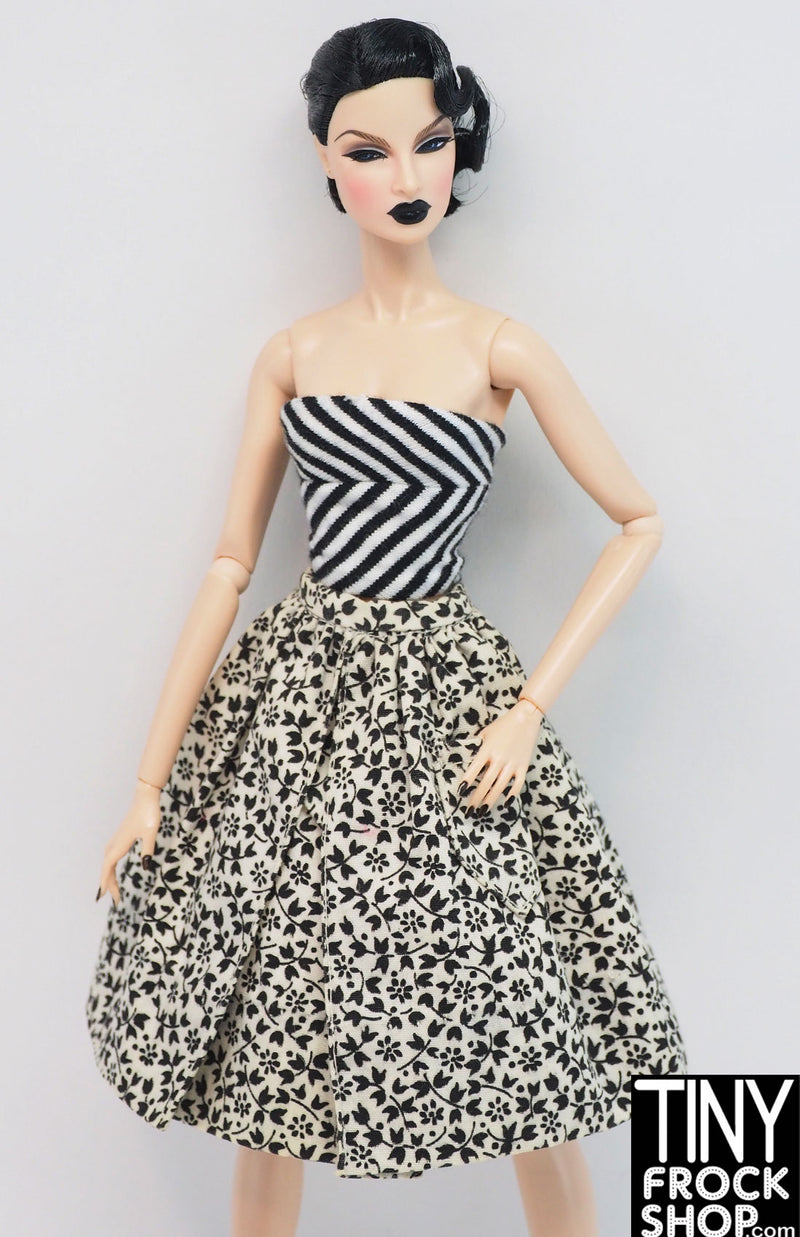 Barbie® Vintage PAK Black and White Gathered Skirt
