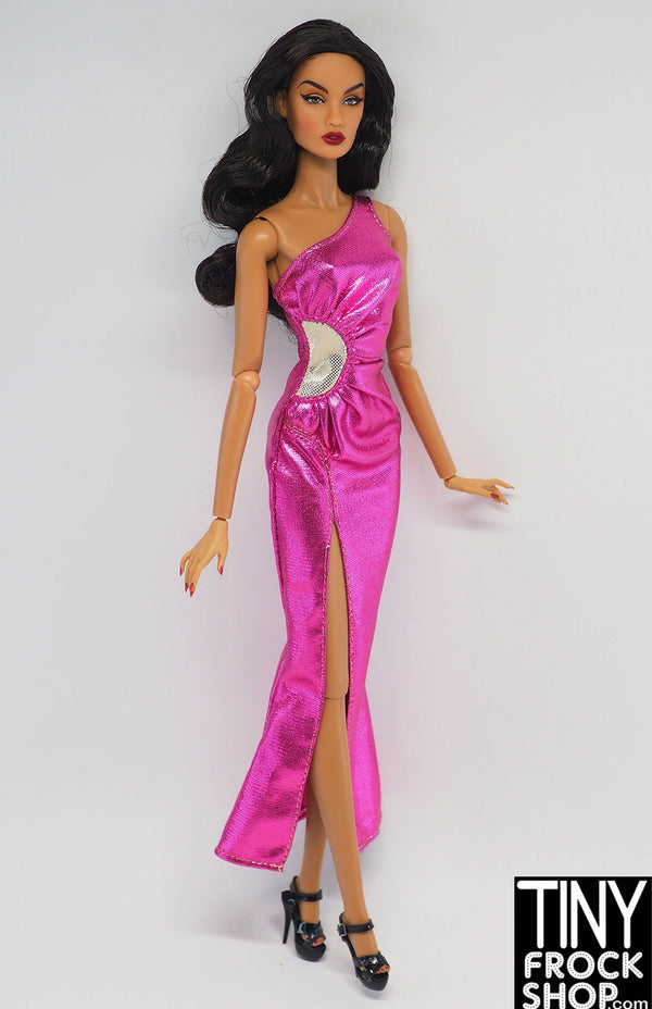 Barbie® Half Moon Metallic Hot Pink Knit Dress