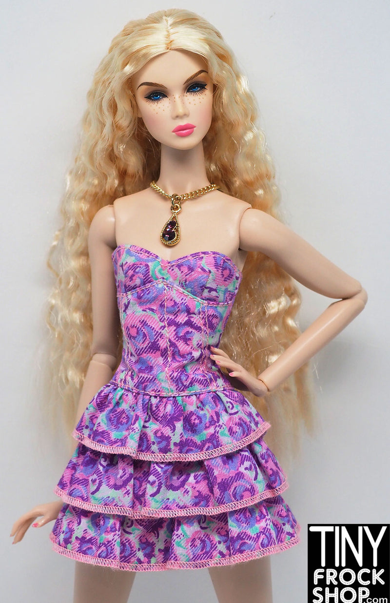 Barbie® Fashion Fever Purple and Pink Tiered Strapless Dress