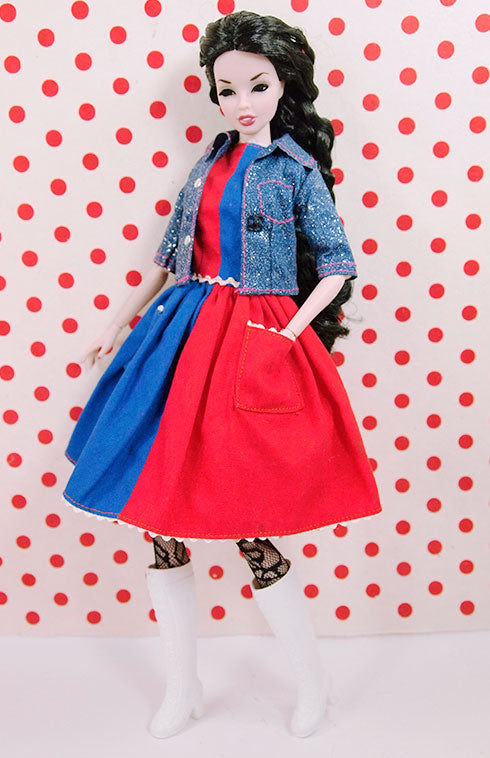 12" Fashion Doll Sparkle Jean Jacket