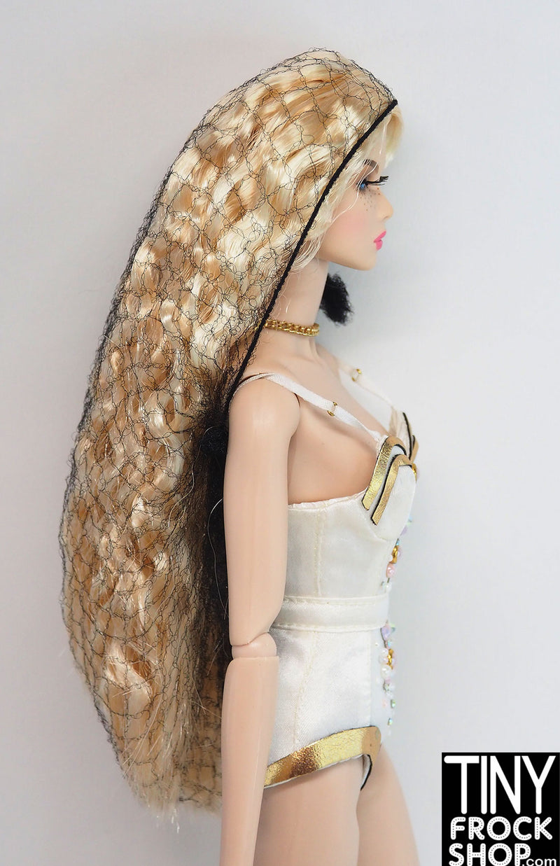 12" Fashion Doll Long Hair Nets - Black
