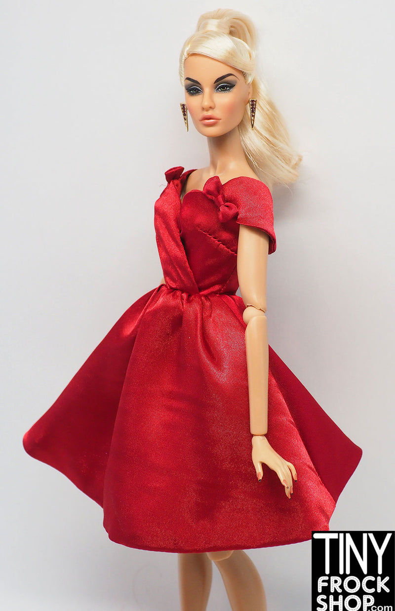 Dressmaker Details Red Satin Bow Dress with Card
