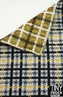 12" Fashion Doll F0198 Black with Yellow Squares Fabric