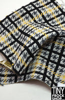12" Fashion Doll F0198 Black with Yellow Squares Fabric
