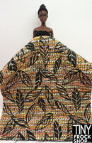 12" Fashion Doll F0200 Heavy Tweed Leaves Fabric