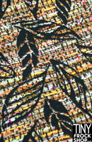 12" Fashion Doll F0200 Heavy Tweed Leaves Fabric