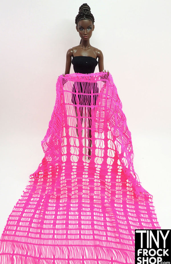 12" Fashion Doll F0201 Hot Pink with Fringe Fabric