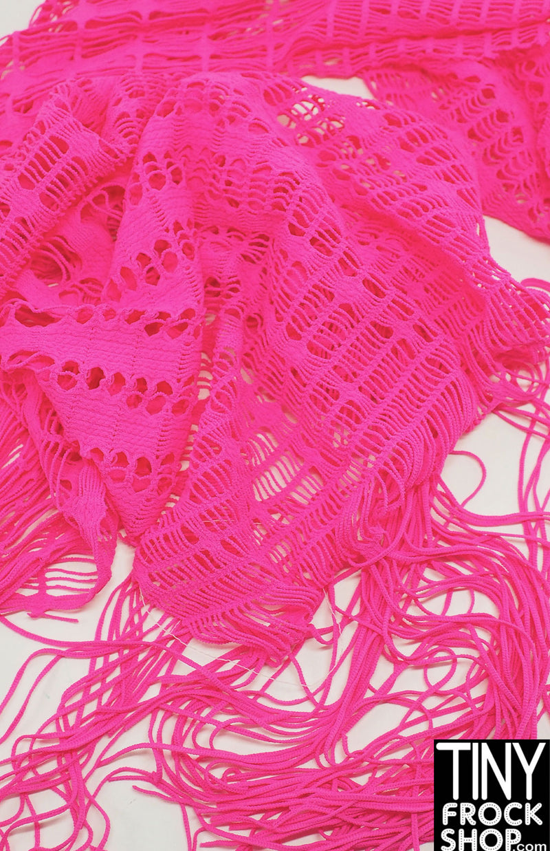 12" Fashion Doll F0201 Hot Pink with Fringe Fabric