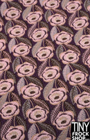 12" Fashion Doll F0205 Purple and Pink Flower Fabric