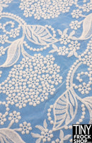 12" Fashion Doll F0207 White Sheer Flower Fabric