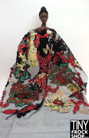 12" Fashion Doll F0212 Beautiful Multi Colored Sequined Fabric