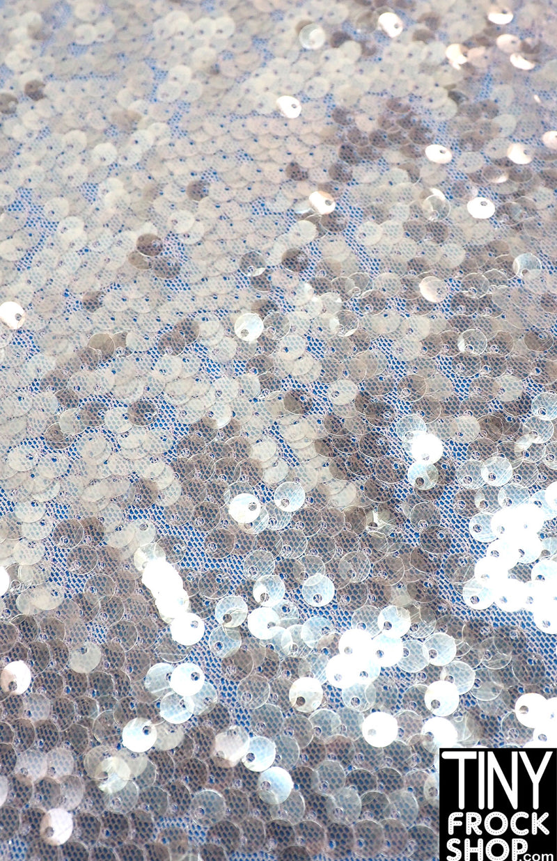 12" Fashion Doll F0220 Clear Sequined Fabric