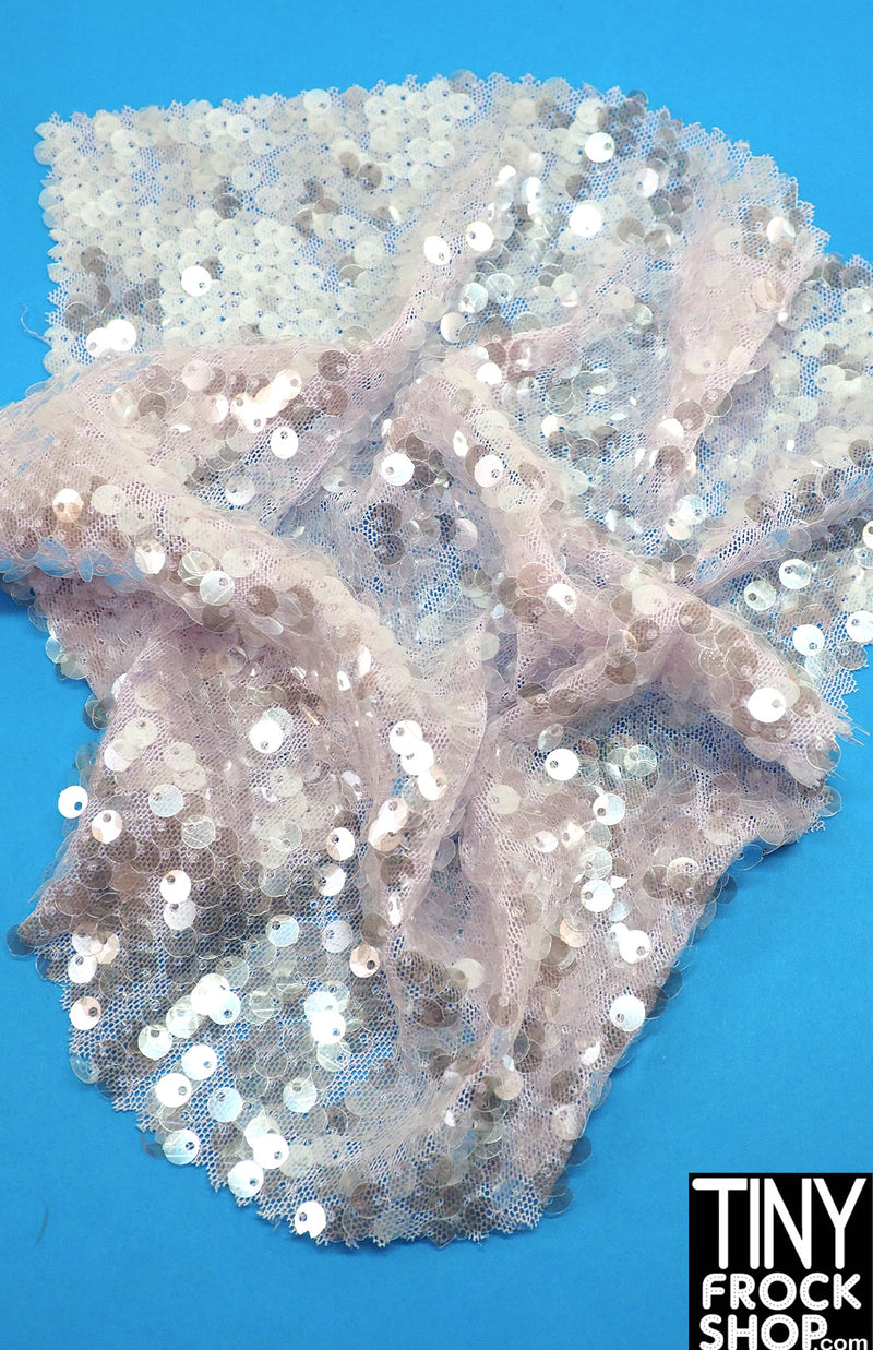 12" Fashion Doll F0220 Clear Sequined Fabric