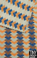 12" Fashion Doll F0277 Orange, Brown, Navy Diamond Fabric