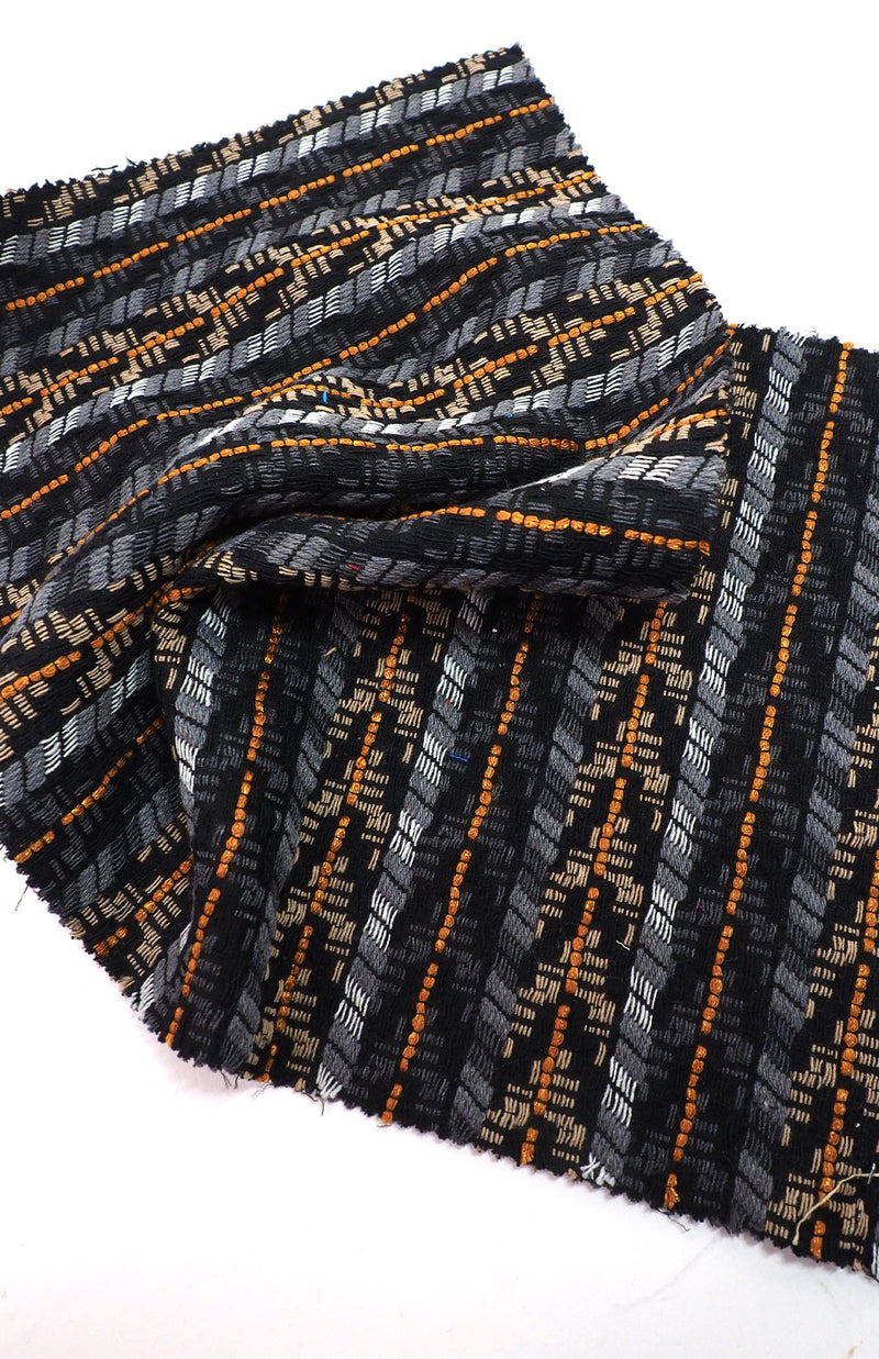 12" Fashion Doll F0292 Black, Grey and Gold Stripe Fabric