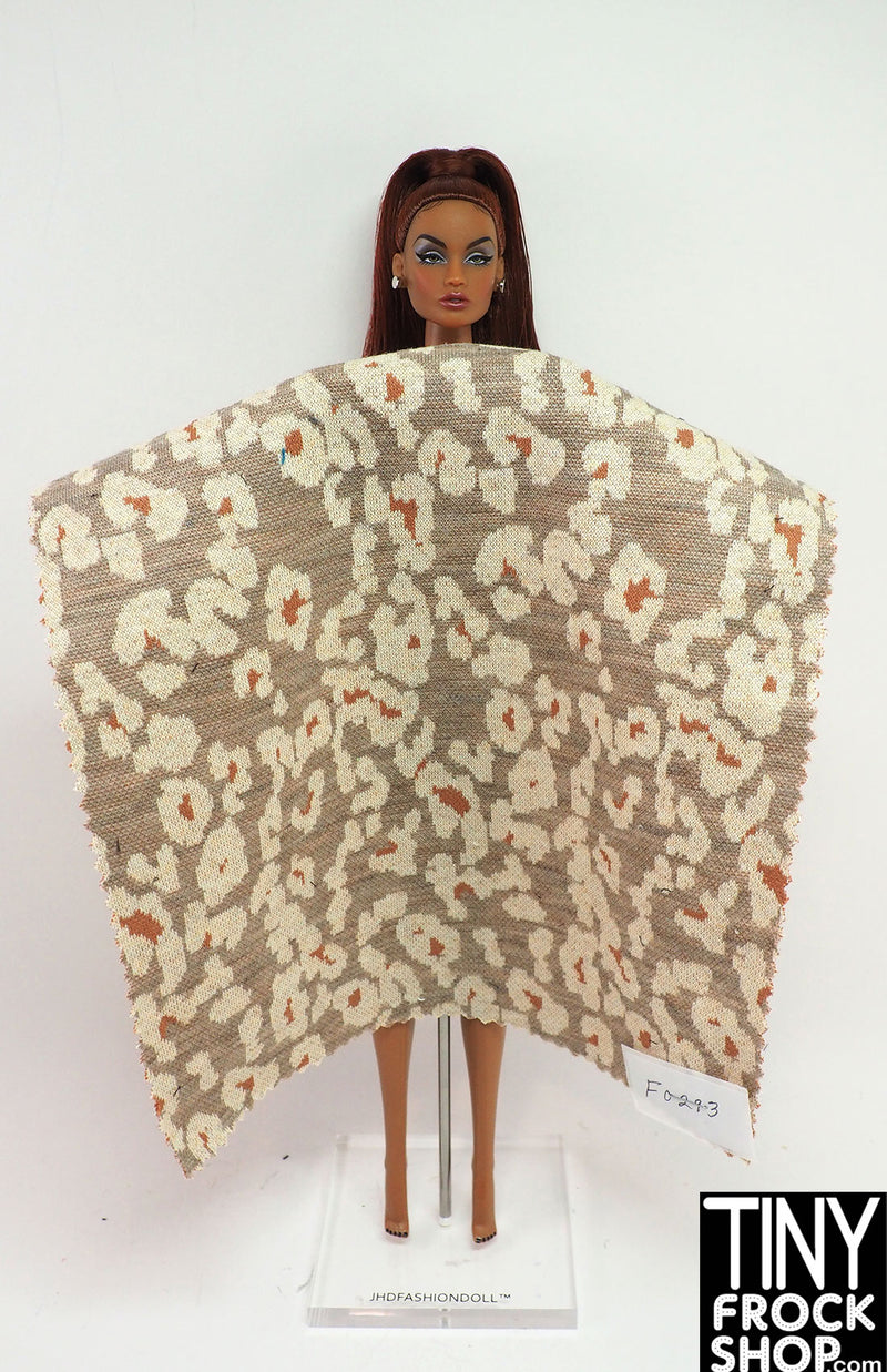 12" Fashion Doll F0293 Beige Spots on Tan Fabric