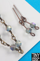 12" Fashion Doll Smoke Crystal and Brass Jewelry Set by Pam Maness - Tiny Frock Shop