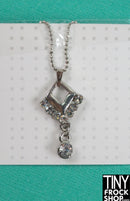 12" Fashion Doll Silver and Crystal Dangle Necklace by Pam Maness