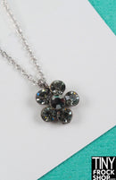 12" Fashion Doll Smokey Crystal Flower Necklace by Pam Maness