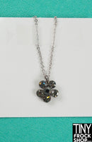 12" Fashion Doll Smokey Crystal Flower Necklace by Pam Maness