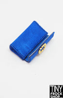 Integrity Le Chic Poppy Ginger Blue Satin Clutch Handbag