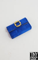 Integrity Le Chic Poppy Ginger Blue Satin Clutch Handbag