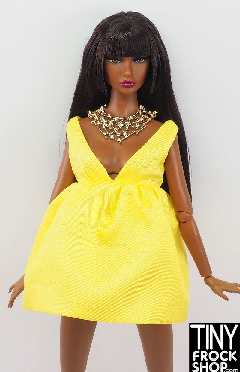 Integrity Perfectly Palm Springs Poppy Yellow Dupioni Style Dress & Panties