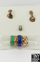 Integrity 2012 Dasha D' Amboise Infallible Blue and Gold Earring, Bracelet and Ring Set