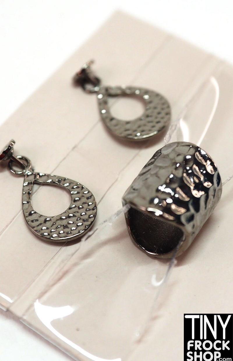 Integrity NuFace 2014 Evening Siren Ayumi Dark Silver Earrings & Bracelet Set