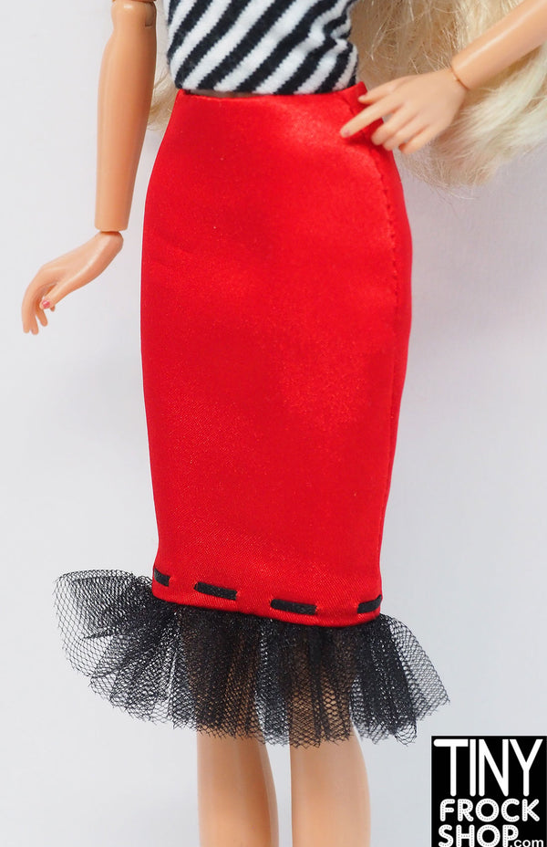 Integrity A Fashionable Life Vanessa 2005 Red Satin and Black Tulle Skirt