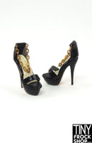 Integrity 2014 As Dusk Falls Eugenia Black and Gold Chain Heels