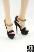 Integrity 2014 As Dusk Falls Eugenia Black and Gold Chain Heels