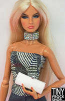 Integrity Belle Mariee Poppy Parker White Rhinestone Clutch