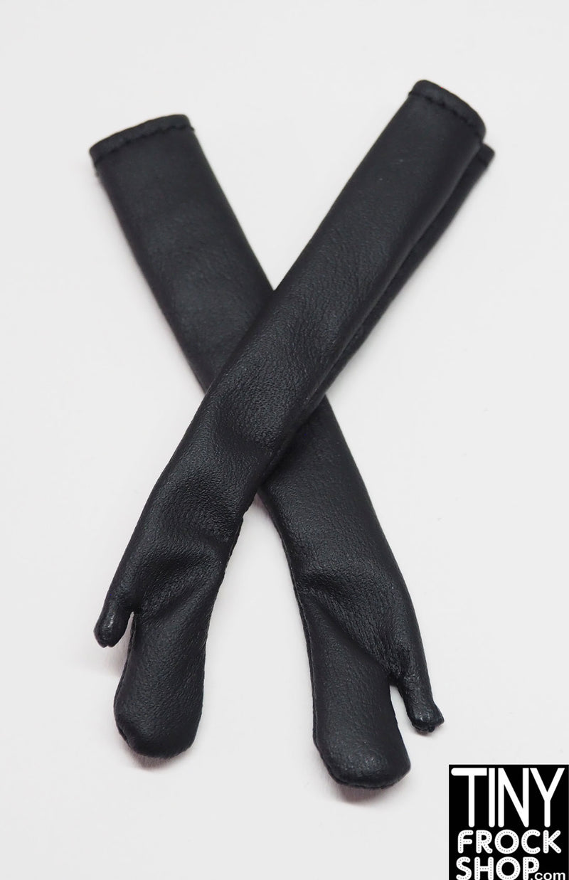 Integrity Black Pleather Long Gloves