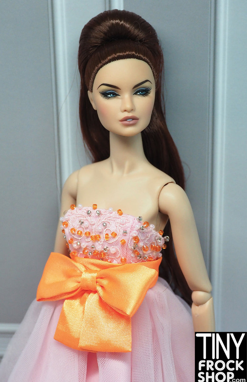 Integrity Commanding Attention Poppy Parker Pink and Orange Beaded Dress