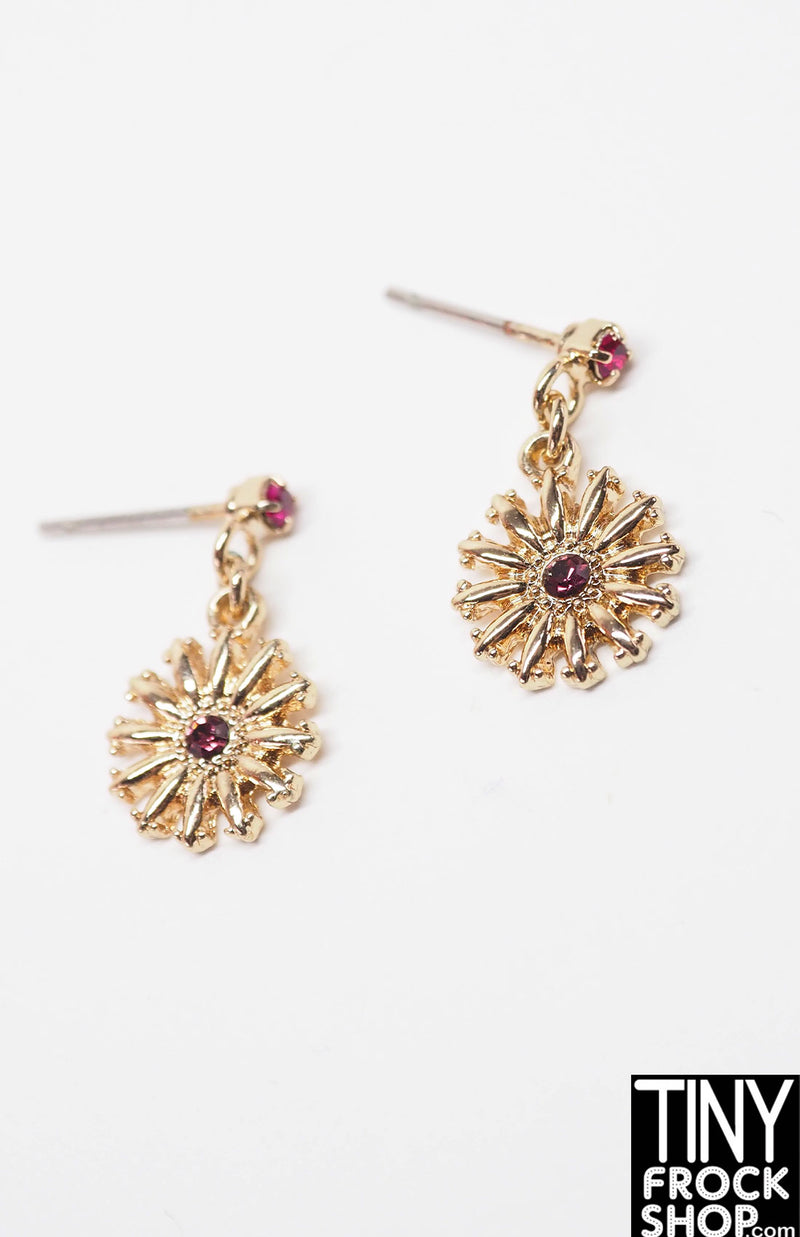 Integrity Gold and Pink Sunburst Dangle Earrings