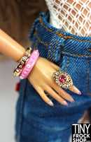 Integrity Keeki Adeeze Serving Cake Gold and Pink Bracelet and Ring Set