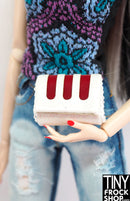 Integrity Keeki Adeeze Serving Cake White and Burgundy Striped Bag