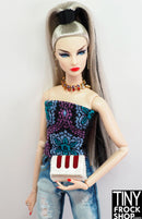 Integrity Keeki Adeeze Serving Cake White and Burgundy Striped Bag