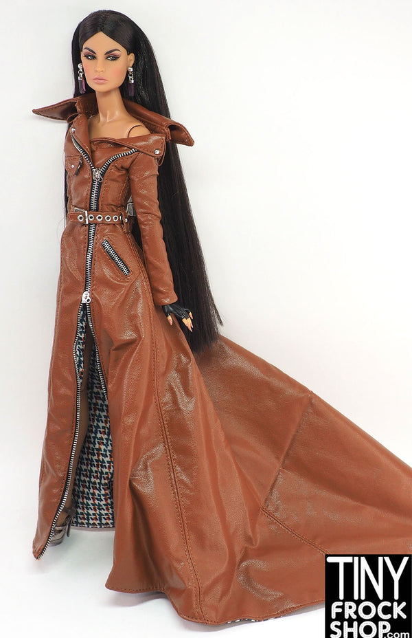 Integrity London Show Nadja Rhymes Brown Biker Coat Dress