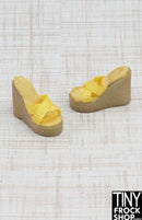 Integrity Mules Vintage Wedge Heels Yellow