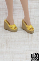 Integrity Mules Vintage Wedge Heels Yellow