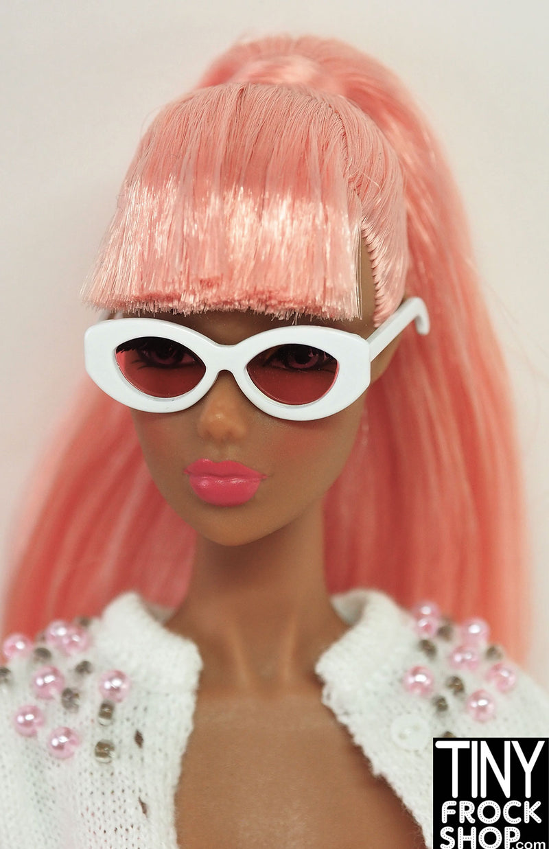 Integrity NuFace Print it Pink Nadja White Sunglasses with Pink Lenses