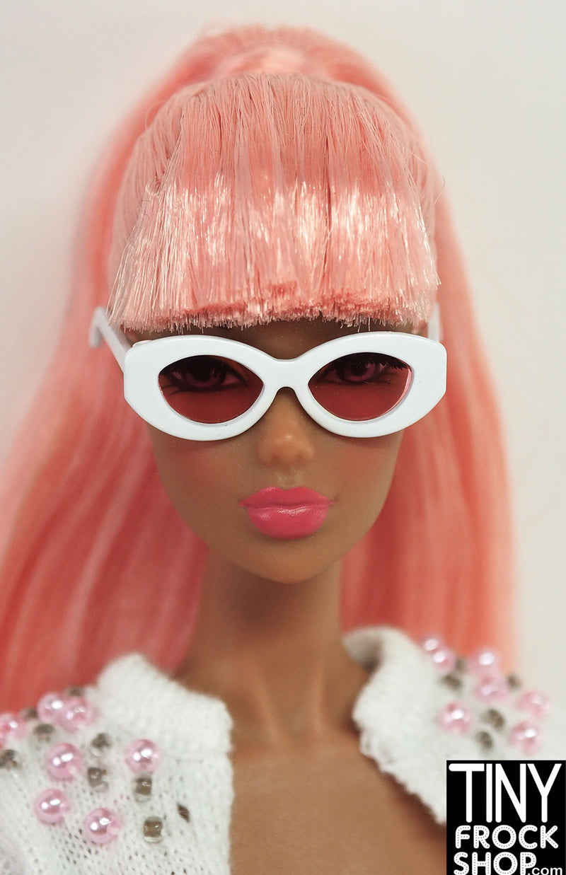 Integrity NuFace Print it Pink Nadja White Sunglasses with Pink Lenses