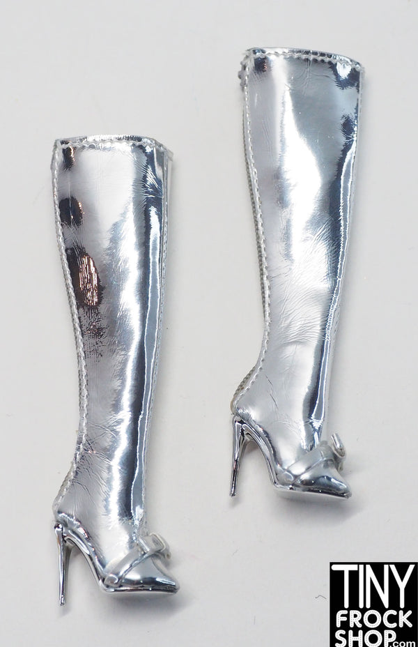 Integrity Obsession Con Style Lab Poppy Parker Silver Shiny Heel Boots