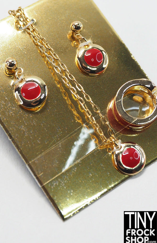 Integrity Obsession Con Style Lab Red Enamel Jewelry Set