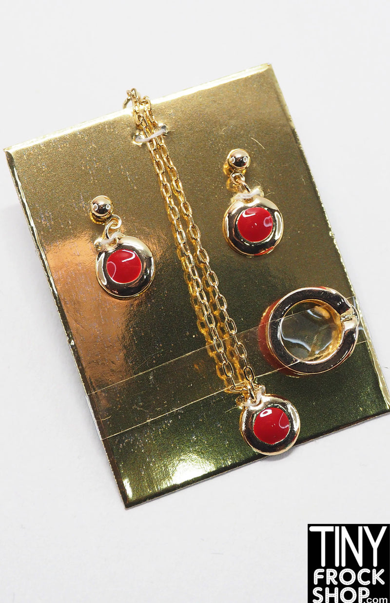 Integrity Obsession Con Style Lab Red Enamel Jewelry Set